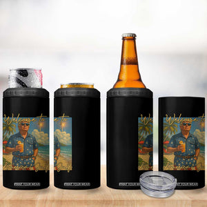 Welcome To Americas Gulf 4 in 1 Can Cooler Tumbler Funny Trump Americana Retro Summer Vibe TS02 Print Your Wear