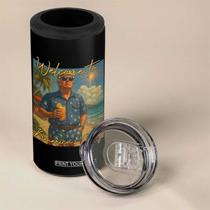 Welcome To Americas Gulf 4 in 1 Can Cooler Tumbler Funny Trump Americana Retro Summer Vibe TS02 Print Your Wear