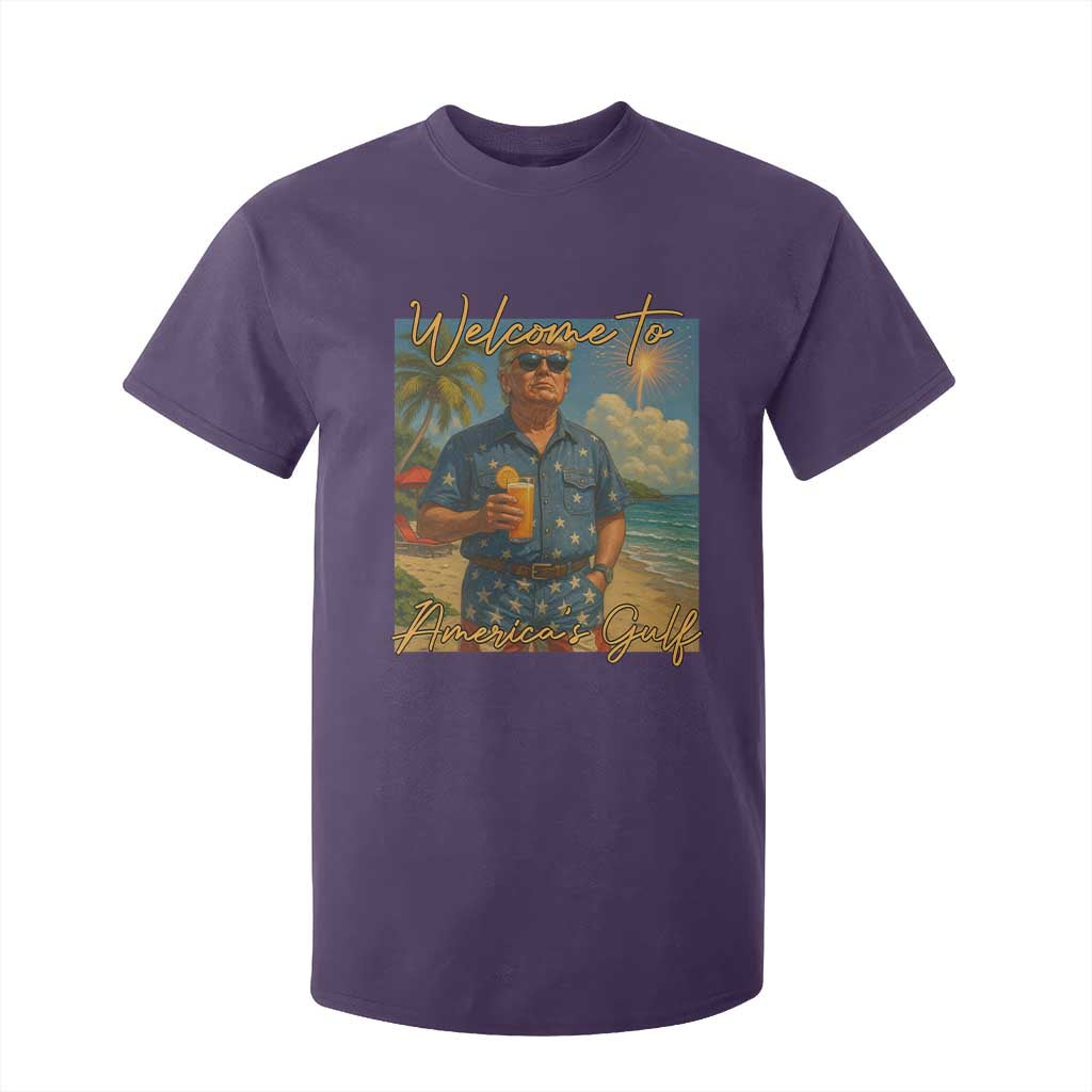 Welcome To Americas Gulf T Shirt For Kid Funny Trump Americana Retro Summer Vibe TS02 Purple Print Your Wear