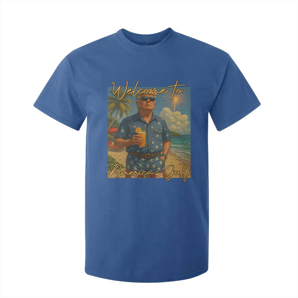 Welcome To Americas Gulf T Shirt For Kid Funny Trump Americana Retro Summer Vibe TS02 Royal Blue Print Your Wear