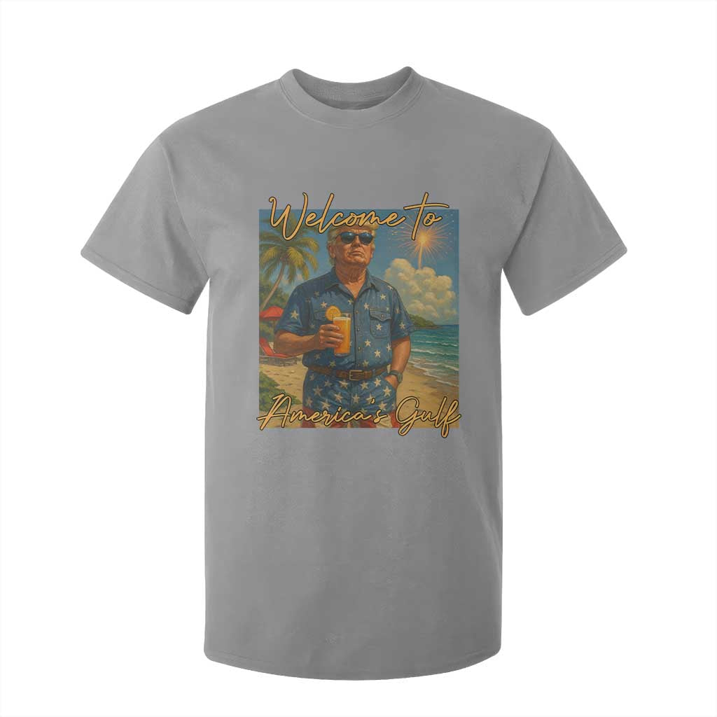 Welcome To Americas Gulf T Shirt For Kid Funny Trump Americana Retro Summer Vibe TS02 Sport Gray Print Your Wear