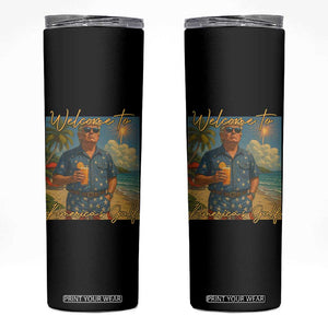 Welcome To Americas Gulf Skinny Tumbler Funny Trump Americana Retro Summer Vibe TS02 Black Print Your Wear