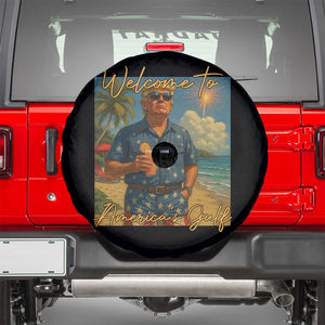 Welcome To Americas Gulf Spare Tire Cover Funny Trump Americana Retro Summer Vibe TS02 Black Print Your Wear