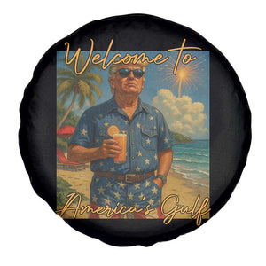 Welcome To Americas Gulf Spare Tire Cover Funny Trump Americana Retro Summer Vibe TS02 Print Your Wear