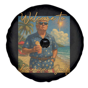 Welcome To Americas Gulf Spare Tire Cover Funny Trump Americana Retro Summer Vibe TS02 Print Your Wear