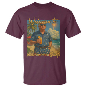 Welcome To Americas Gulf T Shirt Funny Trump Americana Retro Summer Vibe TS02 Maroon Print Your Wear