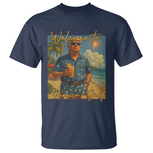 Welcome To Americas Gulf T Shirt Funny Trump Americana Retro Summer Vibe TS02 Navy Print Your Wear