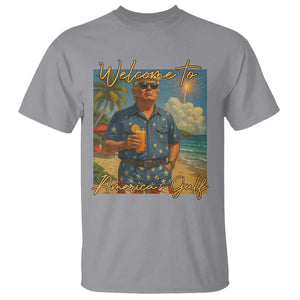 Welcome To Americas Gulf T Shirt Funny Trump Americana Retro Summer Vibe TS02 Sport Gray Print Your Wear