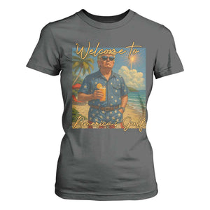 Welcome To Americas Gulf T Shirt For Women Funny Trump Americana Retro Summer Vibe TS02 Dark Heather Print Your Wear