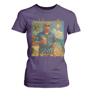 Welcome To Americas Gulf T Shirt For Women Funny Trump Americana Retro Summer Vibe TS02 Purple Print Your Wear
