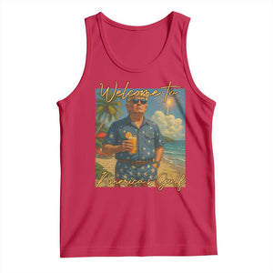 Welcome To Americas Gulf Tank Top Funny Trump Americana Retro Summer Vibe TS02 Red Print Your Wear