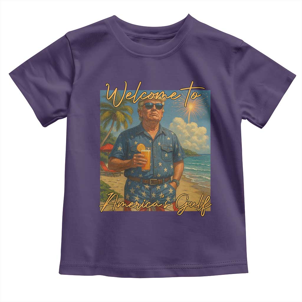 Welcome To Americas Gulf Toddler T Shirt Funny Trump Americana Retro Summer Vibe TS02 Purple Print Your Wear