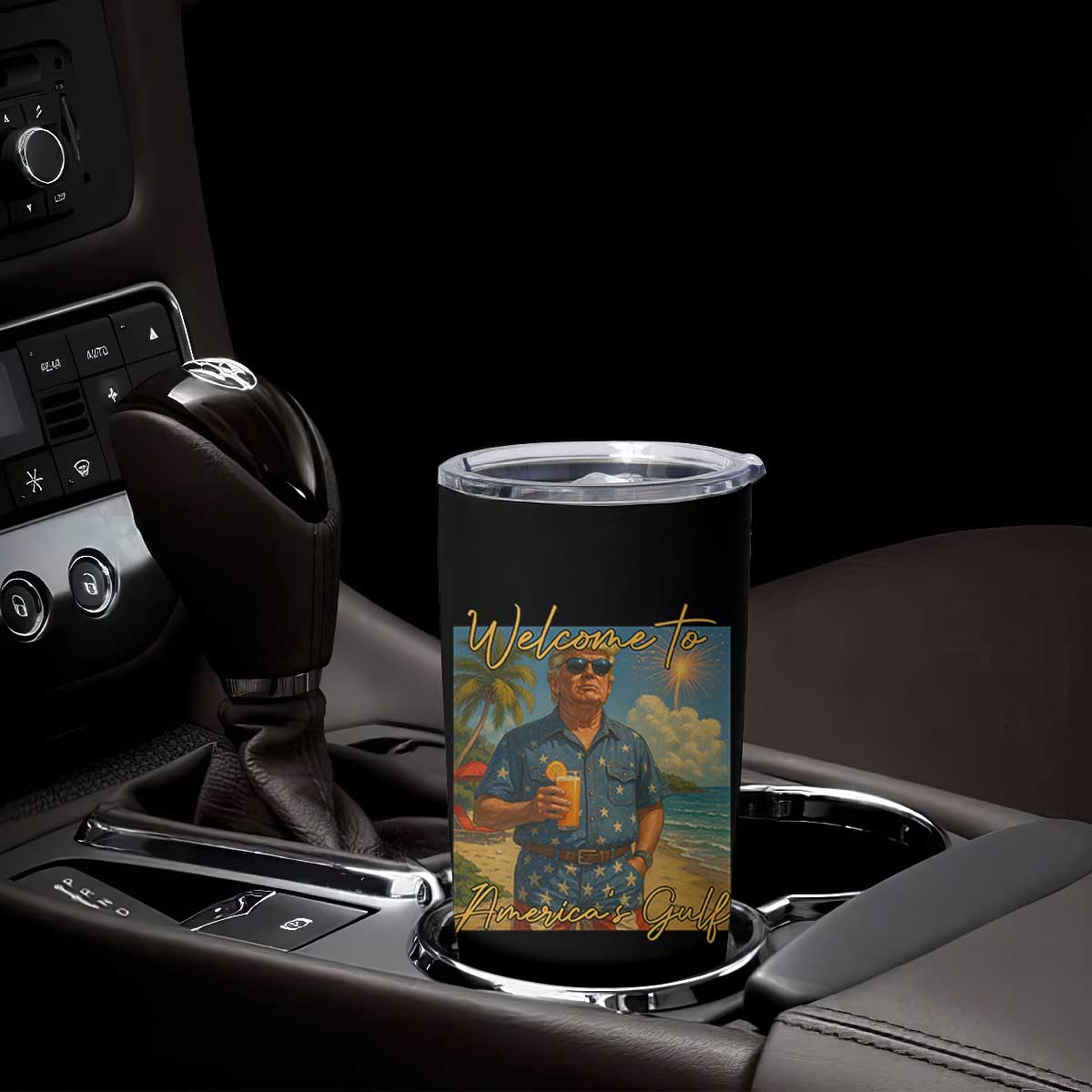 Welcome To Americas Gulf Tumbler Cup Funny Trump Americana Retro Summer Vibe TS02 Print Your Wear