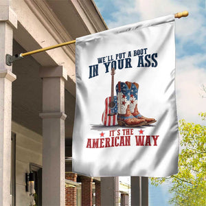 Funny Boot in Your Ass American Way Garden Flag Patriotic Country Style USA Pride TS02 Print Your Wear