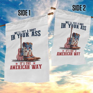 Funny Boot in Your Ass American Way Garden Flag Patriotic Country Style USA Pride TS02 Print Your Wear