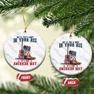 Funny Boot in Your Ass American Way Ceramic Ornament Patriotic Country Style USA Pride TS02 1pc White Marble Print Your Wear