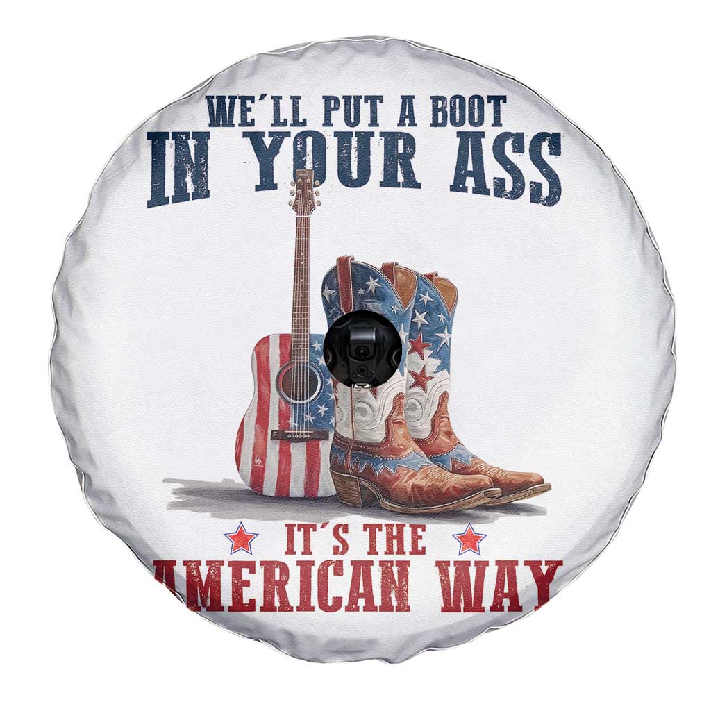 Funny Boot in Your Ass American Way Spare Tire Cover Patriotic Country Style USA Pride TS02 Print Your Wear