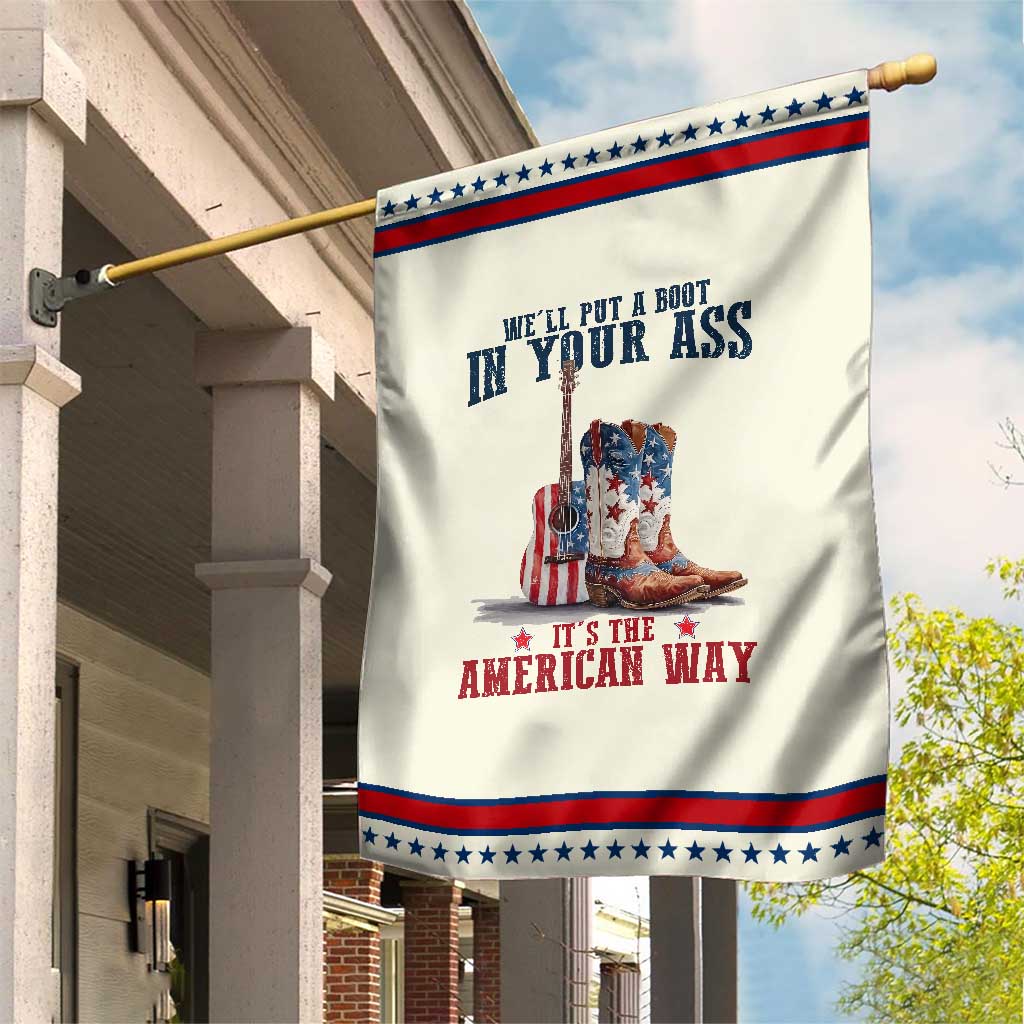 Funny Boot in Your Ass American Way Garden Flag Patriotic Country Style USA Pride TS02 Modern Beige Red Print Your Wear