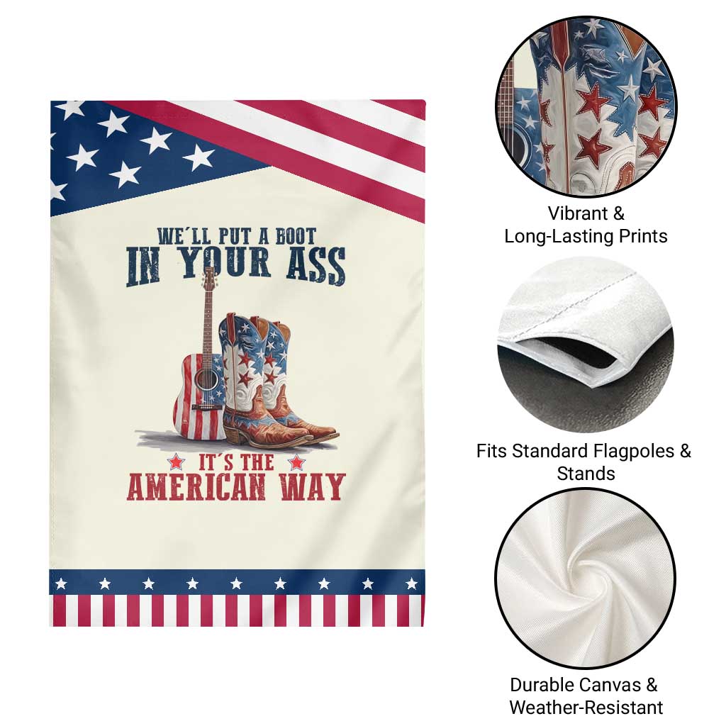 Funny Boot in Your Ass American Way Garden Flag Patriotic Country Style USA Pride TS02 Print Your Wear