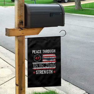 Peace Through Strength Garden Flag Patriotic Midnight Hammer Jet American Flag TS02 Print Your Wear