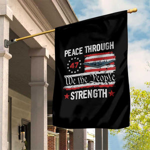Peace Through Strength Garden Flag Patriotic Midnight Hammer Jet American Flag TS02 Print Your Wear