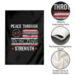 Peace Through Strength Garden Flag Patriotic Midnight Hammer Jet American Flag TS02 Print Your Wear