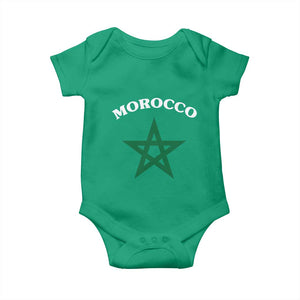 Morocco Pride Flag Star Baby Onesie Patriotic Moroccan Heritage Souvenir TS02 Irish Green Print Your Wear