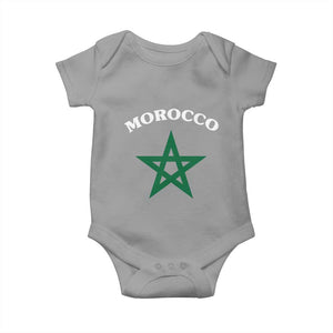 Morocco Pride Flag Star Baby Onesie Patriotic Moroccan Heritage Souvenir TS02 Sport Gray Print Your Wear