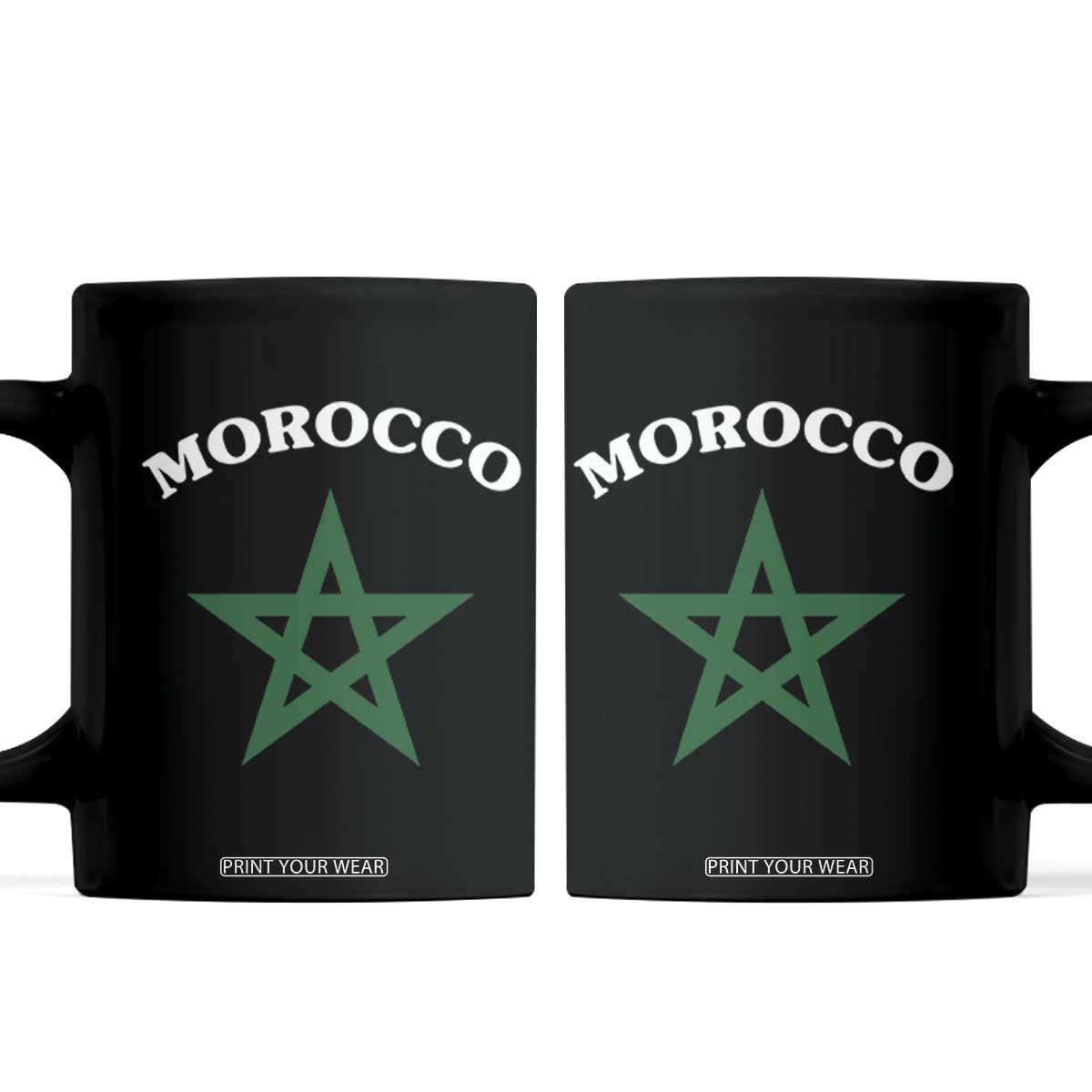 Morocco Pride Flag Star Coffee Mug Patriotic Moroccan Heritage Souvenir TS02 Black Print Your Wear