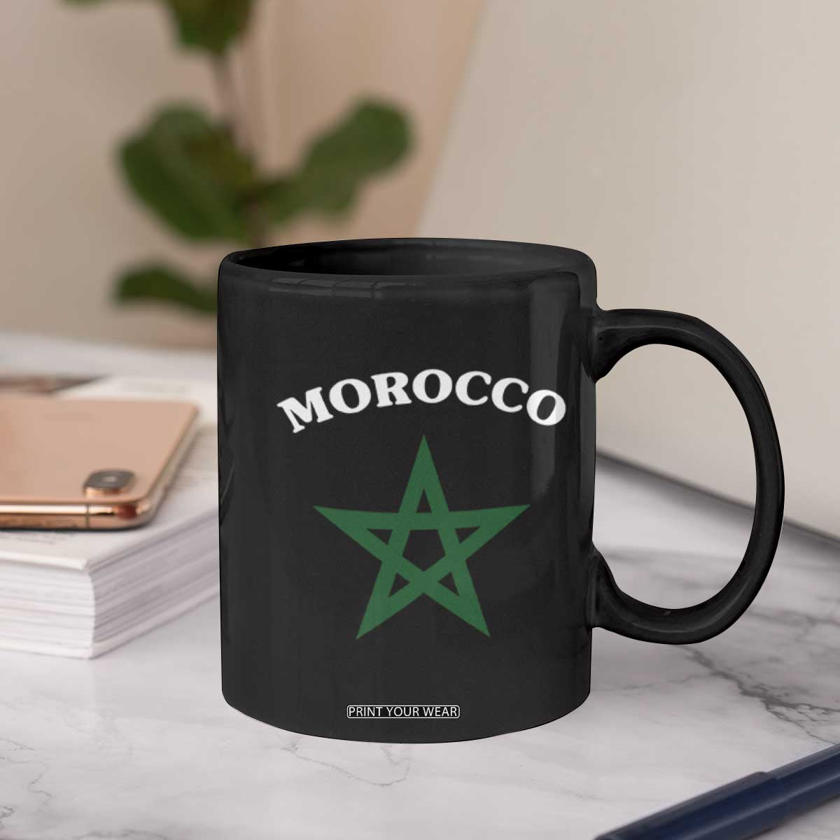 Morocco Pride Flag Star Coffee Mug Patriotic Moroccan Heritage Souvenir TS02 Print Your Wear