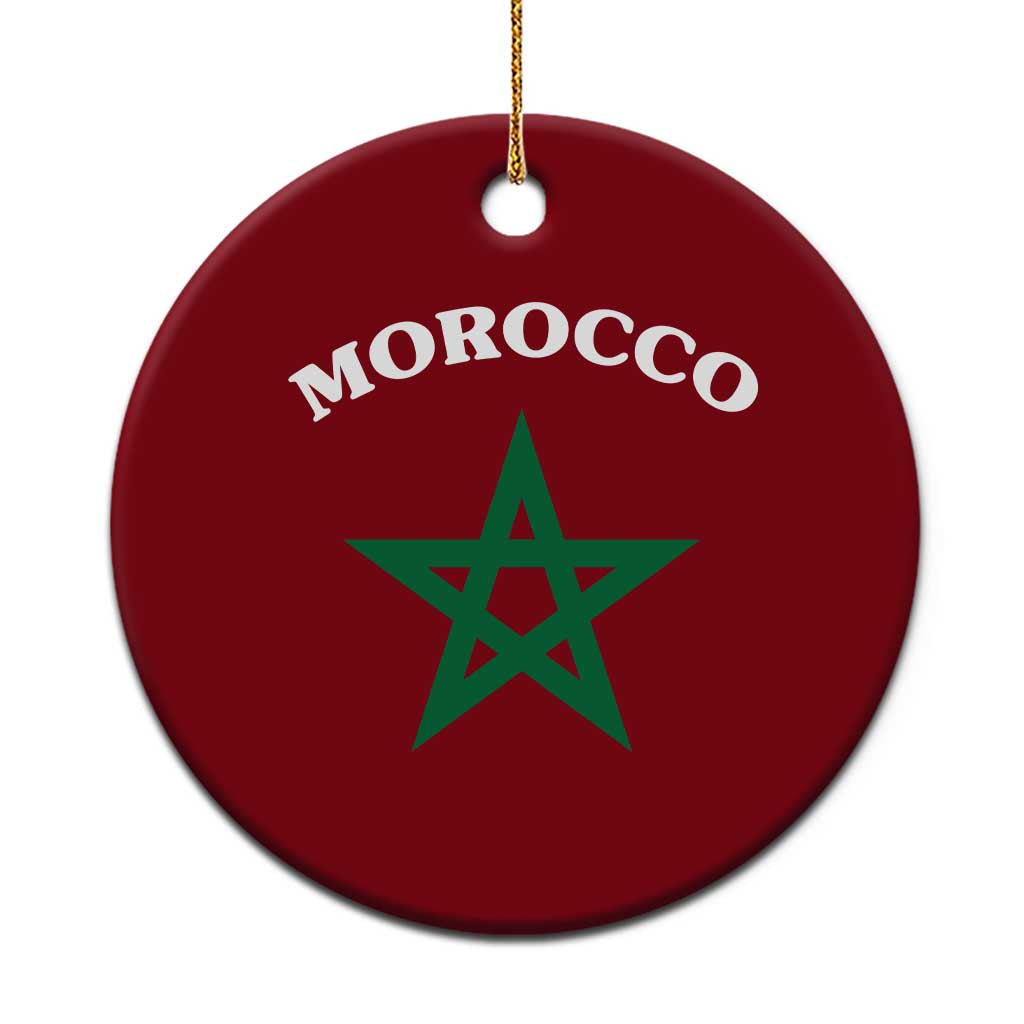 Morocco Pride Flag Star Ceramic Ornament Patriotic Moroccan Heritage Souvenir TS02 1pc Red Print Your Wear