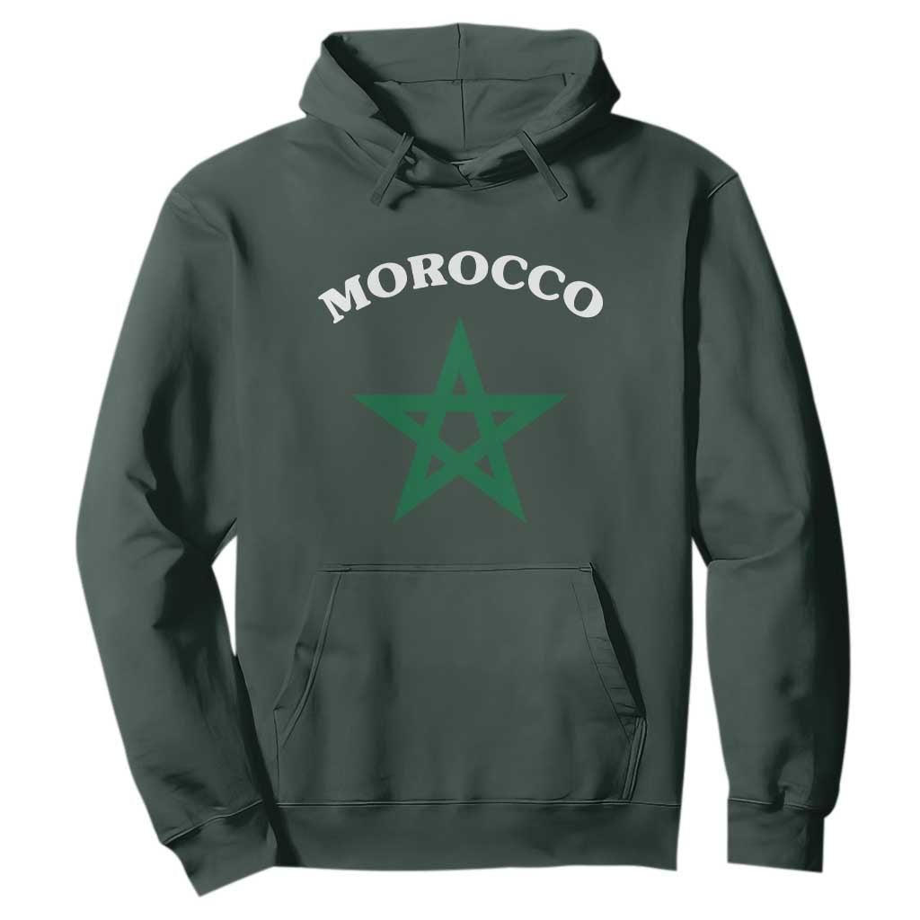 Morocco Pride Flag Star Hoodie Patriotic Moroccan Heritage Souvenir TS02 Dark Forest Green Print Your Wear