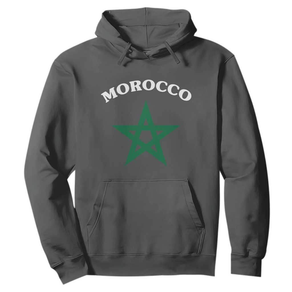 Morocco Pride Flag Star Hoodie Patriotic Moroccan Heritage Souvenir TS02 Dark Heather Print Your Wear
