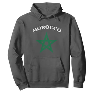Morocco Pride Flag Star Hoodie Patriotic Moroccan Heritage Souvenir TS02 Dark Heather Print Your Wear