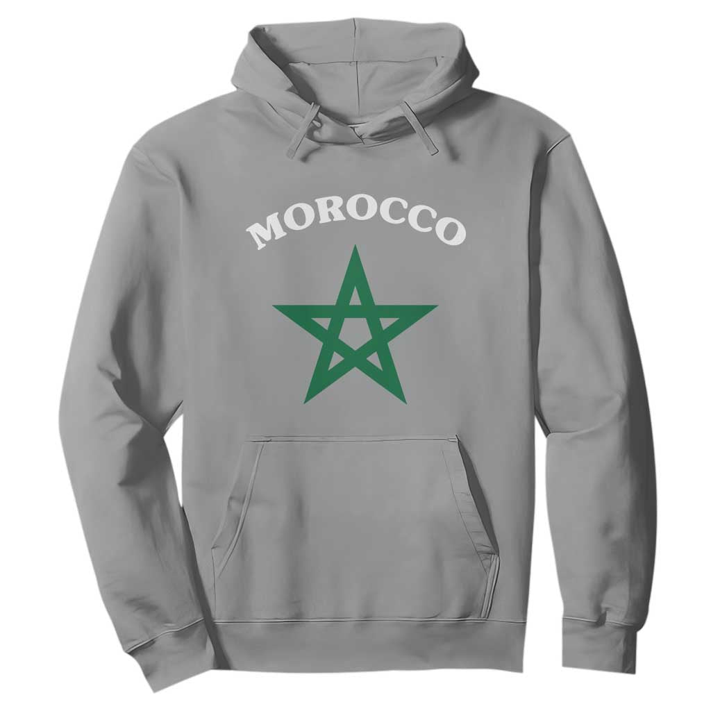 Morocco Pride Flag Star Hoodie Patriotic Moroccan Heritage Souvenir TS02 Sport Gray Print Your Wear