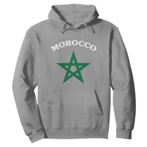 Morocco Pride Flag Star Hoodie Patriotic Moroccan Heritage Souvenir TS02 Sport Gray Print Your Wear