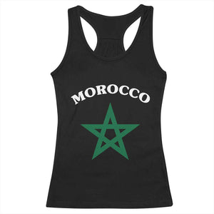Morocco Pride Flag Star Racerback Tank Top Patriotic Moroccan Heritage Souvenir TS02 Black Print Your Wear