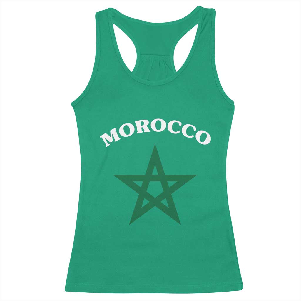 Morocco Pride Flag Star Racerback Tank Top Patriotic Moroccan Heritage Souvenir TS02 Irish Green Print Your Wear