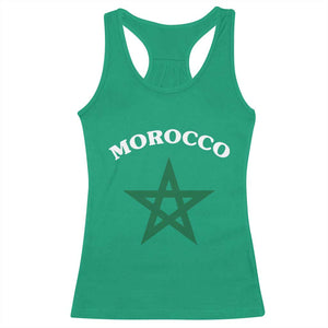 Morocco Pride Flag Star Racerback Tank Top Patriotic Moroccan Heritage Souvenir TS02 Irish Green Print Your Wear