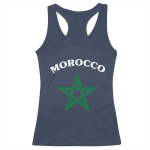 Morocco Pride Flag Star Racerback Tank Top Patriotic Moroccan Heritage Souvenir TS02 Navy Print Your Wear