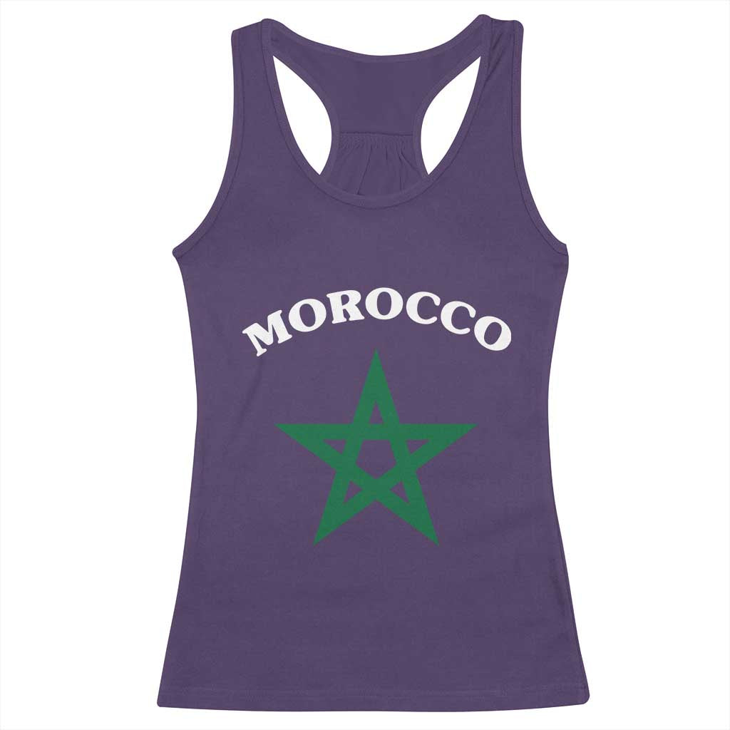 Morocco Pride Flag Star Racerback Tank Top Patriotic Moroccan Heritage Souvenir TS02 Purple Print Your Wear