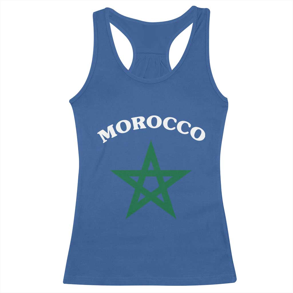Morocco Pride Flag Star Racerback Tank Top Patriotic Moroccan Heritage Souvenir TS02 Royal Blue Print Your Wear