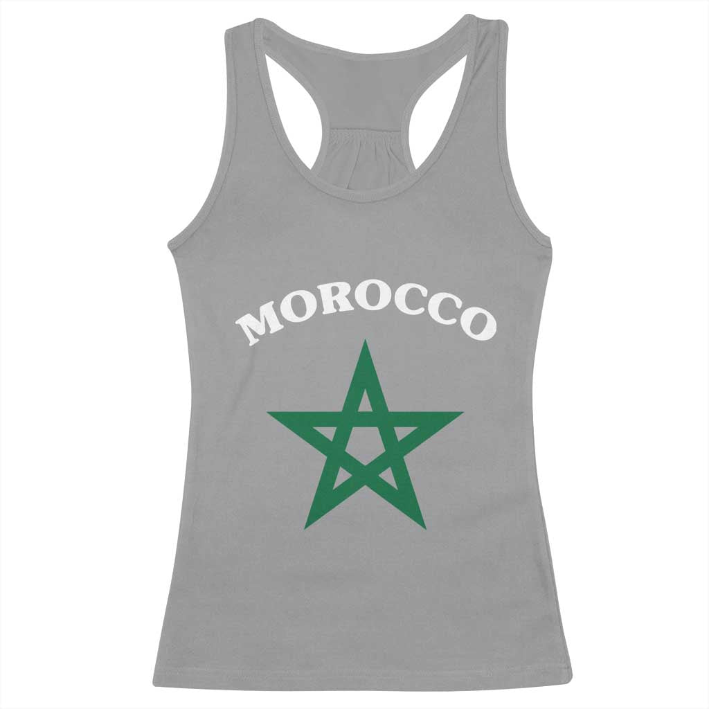 Morocco Pride Flag Star Racerback Tank Top Patriotic Moroccan Heritage Souvenir TS02 Sport Gray Print Your Wear