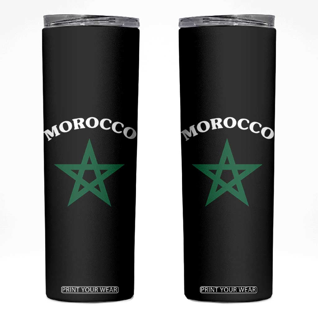 Morocco Pride Flag Star Skinny Tumbler Patriotic Moroccan Heritage Souvenir TS02 Black Print Your Wear