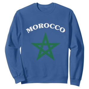 Morocco Pride Flag Star Sweatshirt Patriotic Moroccan Heritage Souvenir TS02 Royal Blue Print Your Wear