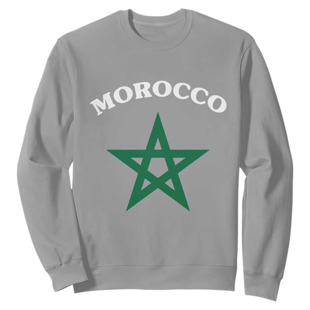 Morocco Pride Flag Star Sweatshirt Patriotic Moroccan Heritage Souvenir TS02 Sport Gray Print Your Wear