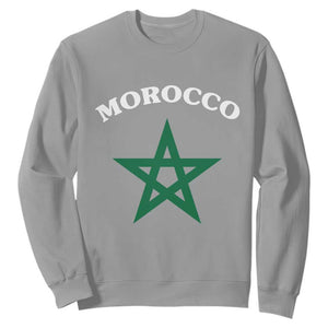 Morocco Pride Flag Star Sweatshirt Patriotic Moroccan Heritage Souvenir TS02 Sport Gray Print Your Wear