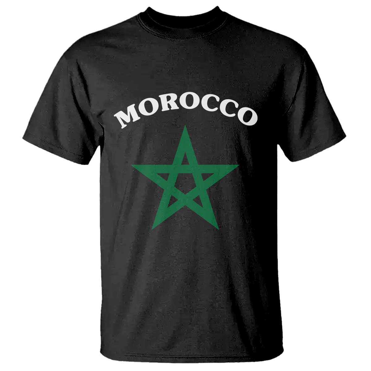Morocco Pride Flag Star T Shirt Patriotic Moroccan Heritage Souvenir TS02 Black Print Your Wear