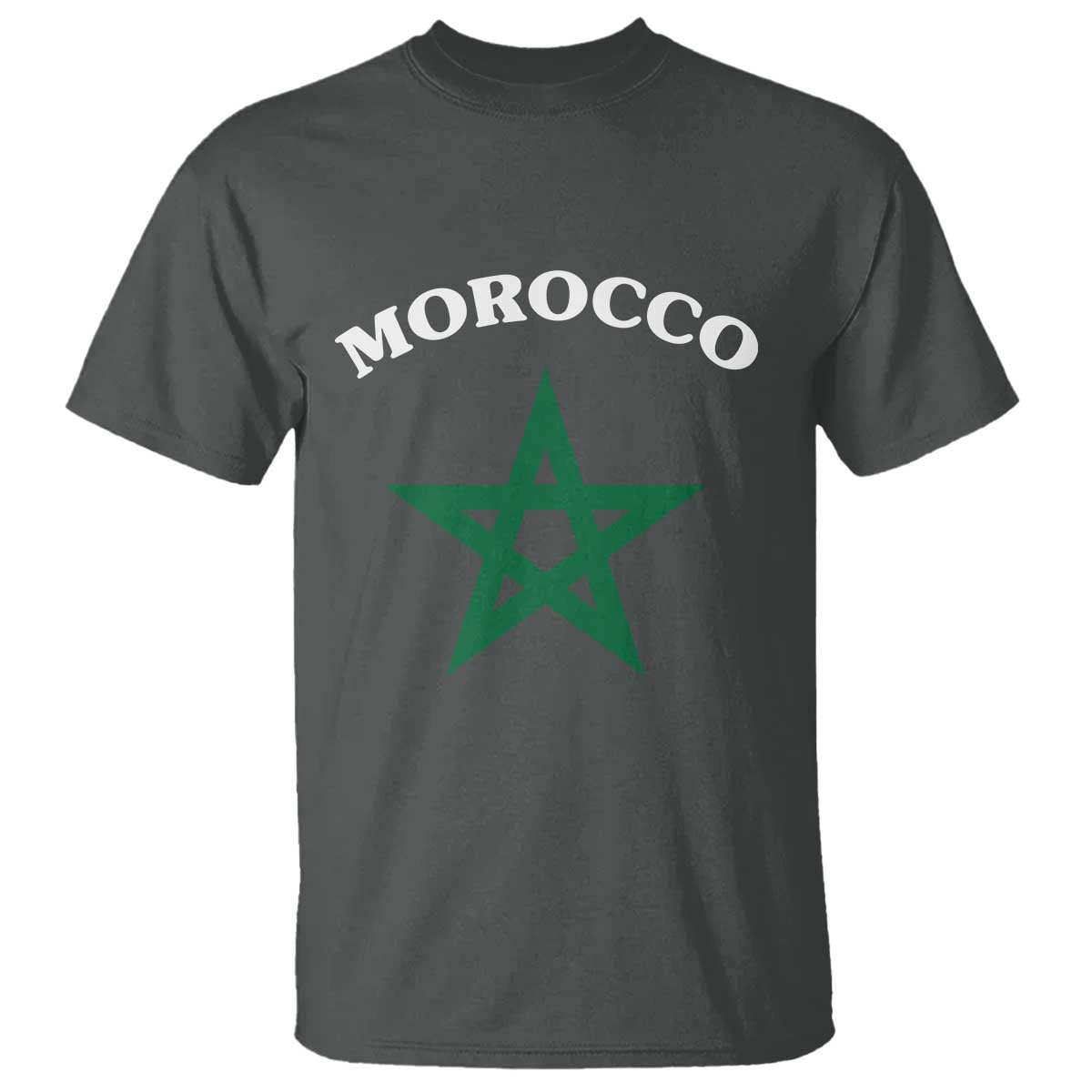 Morocco Pride Flag Star T Shirt Patriotic Moroccan Heritage Souvenir TS02 Dark Heather Print Your Wear