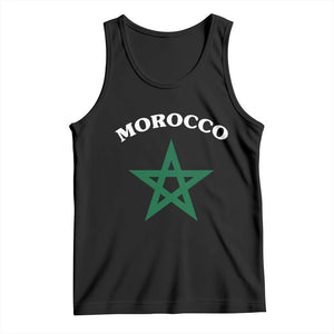 Morocco Pride Flag Star Tank Top Patriotic Moroccan Heritage Souvenir TS02 Black Print Your Wear